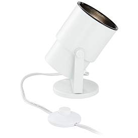 Image4 of Pro Track Cord-n-Plug 8" High White Accent Uplight with Foot Switch more views