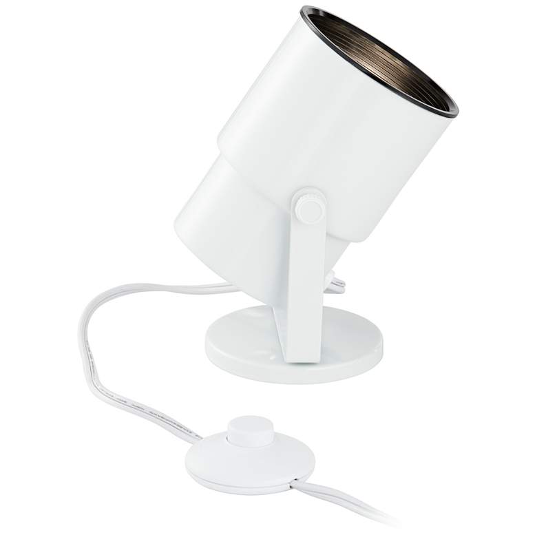 Image 4 Pro Track Cord-n-Plug 8" High White Accent Uplight with Foot Switch more views