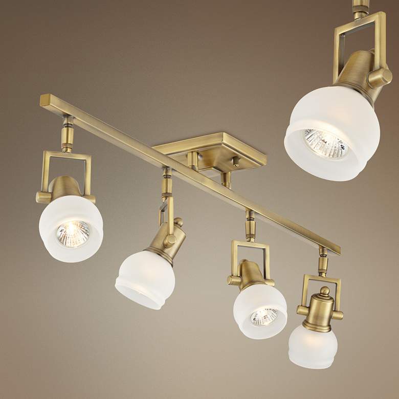 Image 1 Pro Track® Corwin Brass 32 1/2" Wide 4-Light Track Fixture