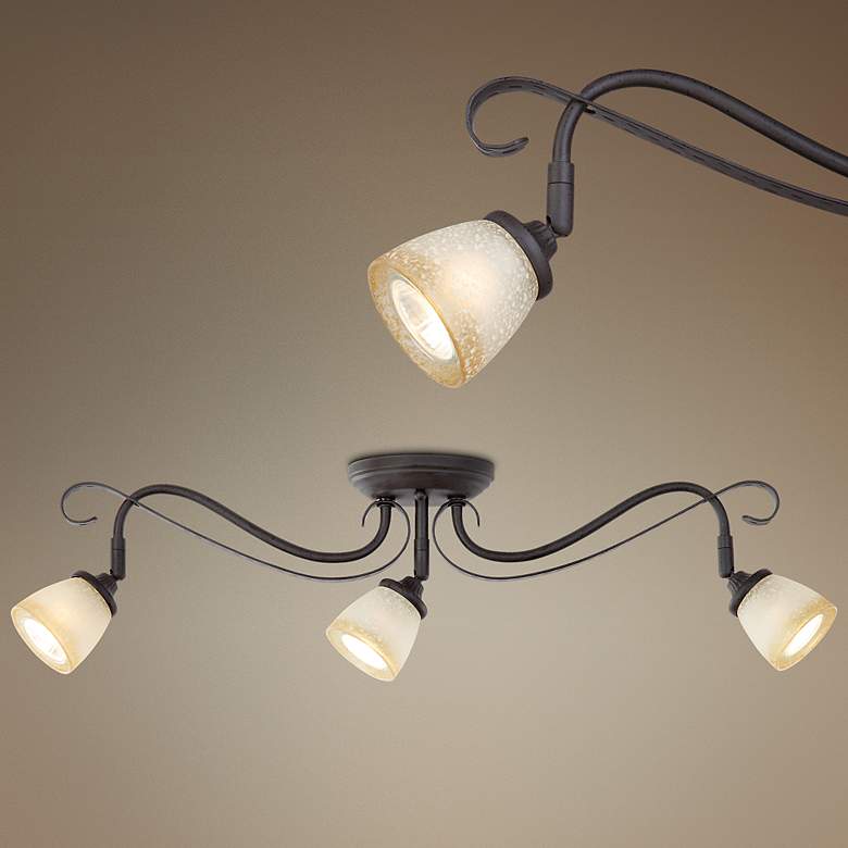 Image 1 Pro Track Deco Scroll 23"W 3-Light Halogen Ceiling Fixture
