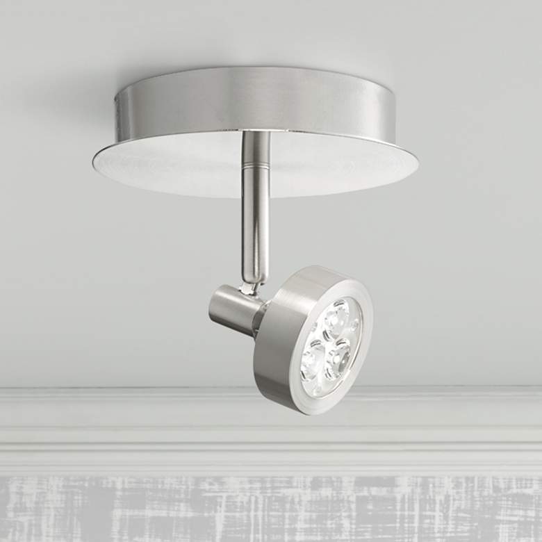 Image 1 Pro Track&#174; Dimmable Tilden 1-Light Brushed Nickel LED Ceiling Light