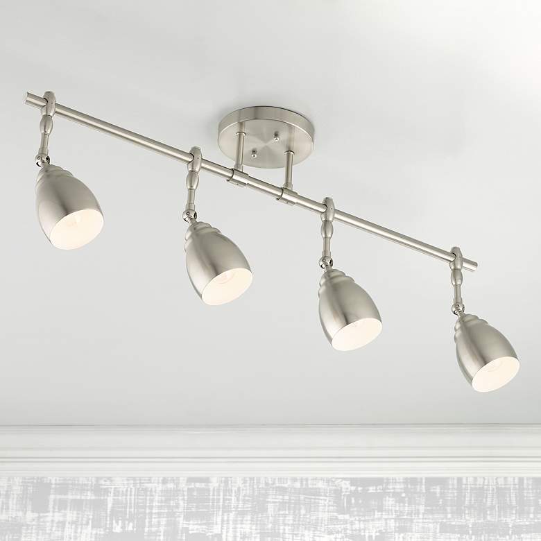 Image 1 Pro Track Elm Park 36" \Wide Brushed Nickel 4-Light Track Fixture