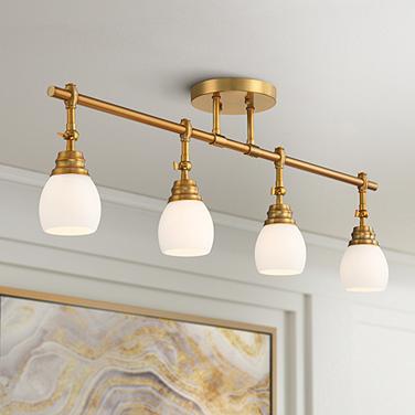 Pro Track Elm Park 4-Head Gold Finish Wall or Ceiling Track Light Kit