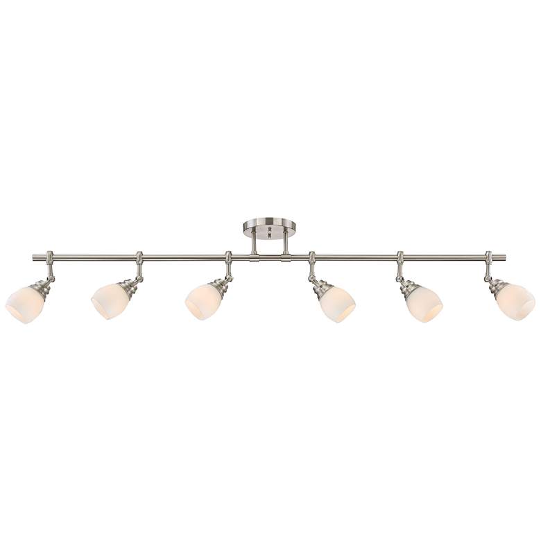 Image 3 Pro Track Elm Park 57 1/2 inch Brushed Nickel 6-Light Track Light Fixture more views