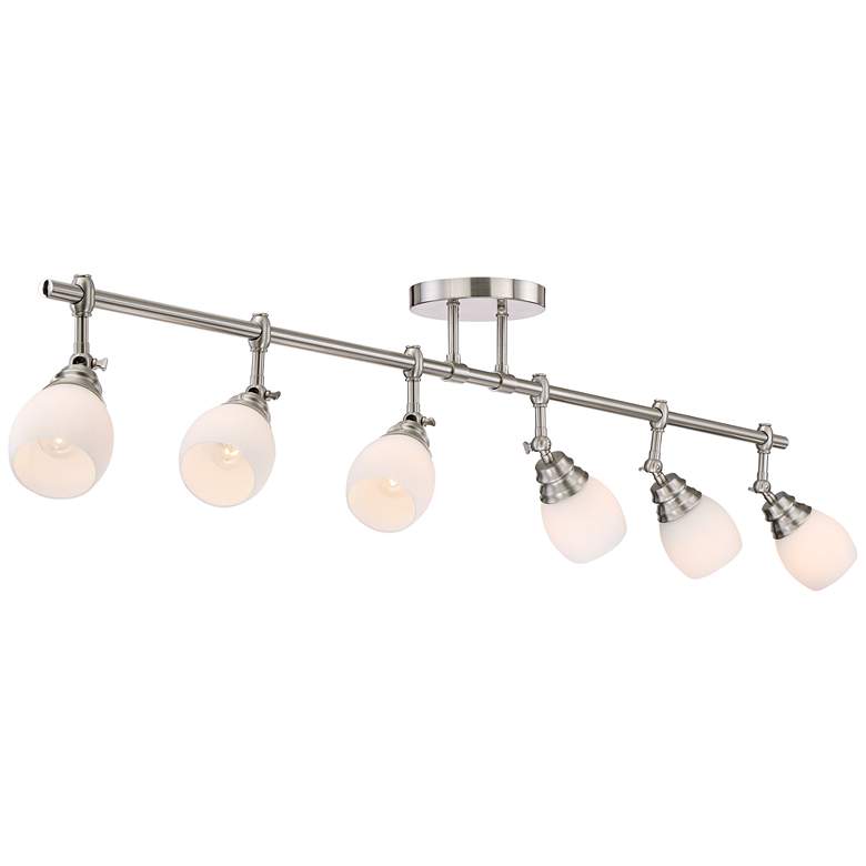 Image 4 Pro Track Elm Park 57 1/2 inch Brushed Nickel 6-Light Track Light Fixture more views