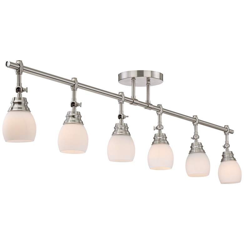 Image 5 Pro Track Elm Park 57 1/2 inch Brushed Nickel 6-Light Track Light Fixture more views