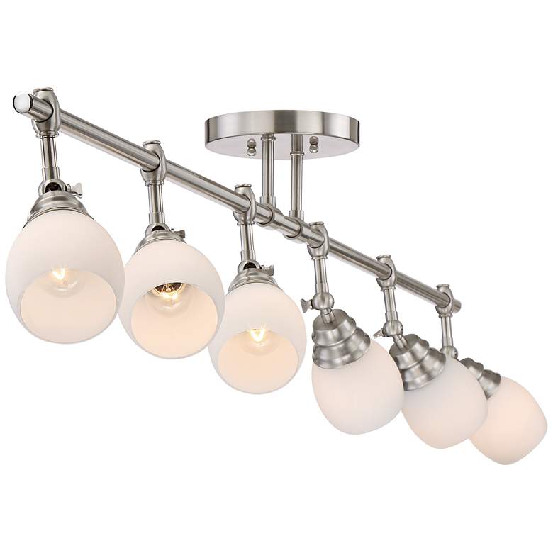 Image 6 Pro Track Elm Park 57 1/2 inch Brushed Nickel 6-Light Track Light Fixture more views