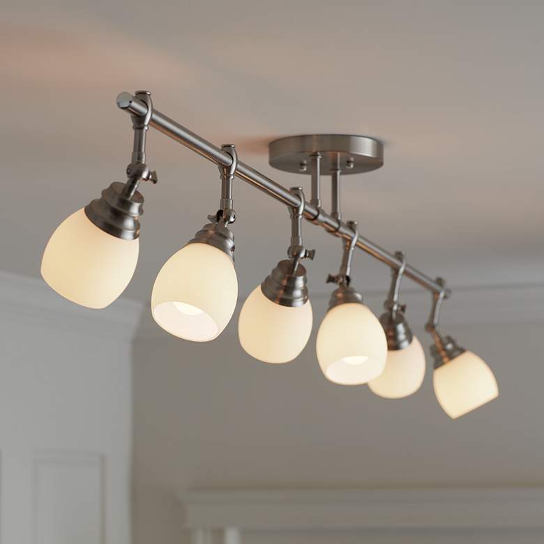 Image 7 Pro Track Elm Park 57 1/2" Brushed Nickel 6-Light Track Light Fixture more views