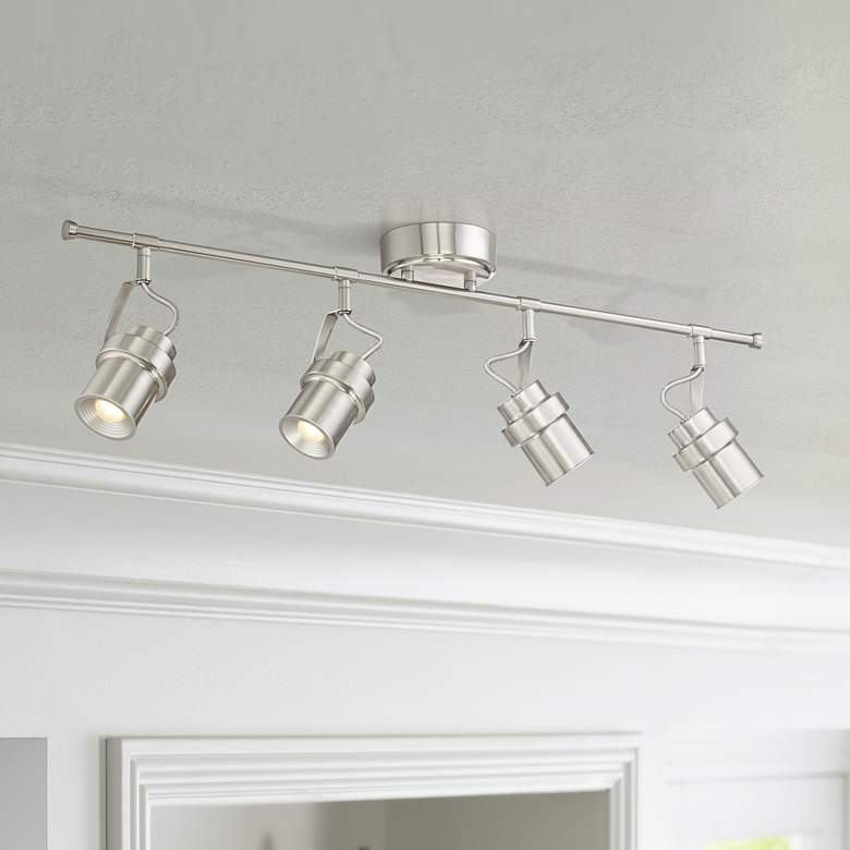 Image 1 Pro Track® Gladstone 4-Light Nickel LED Track Fixture