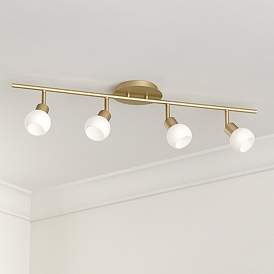Image1 of Pro Track® Globe Brass 4-Light LED Plug-In Track Fixture