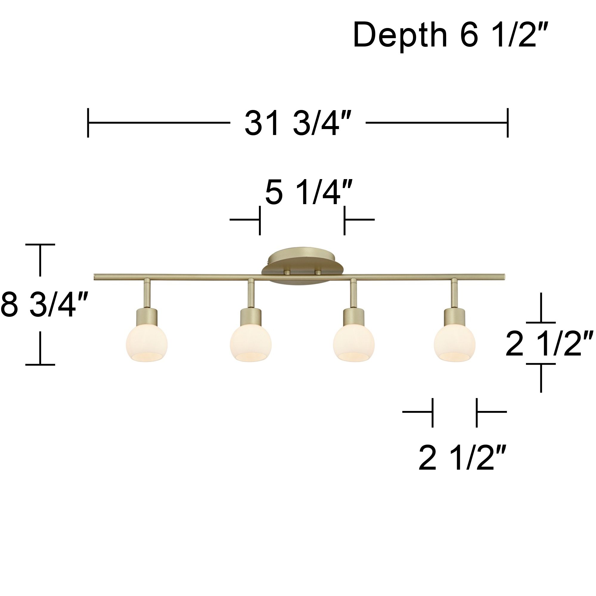 Pro Track® Globe Brass 4-Light LED Plug-In Track Fixture