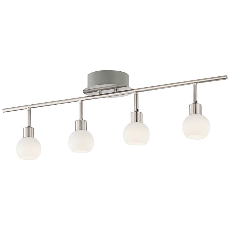 Image 6 Pro Track Globe Nickel 4-Light Plug-In Track Light Fixture with LED Bulbs more views