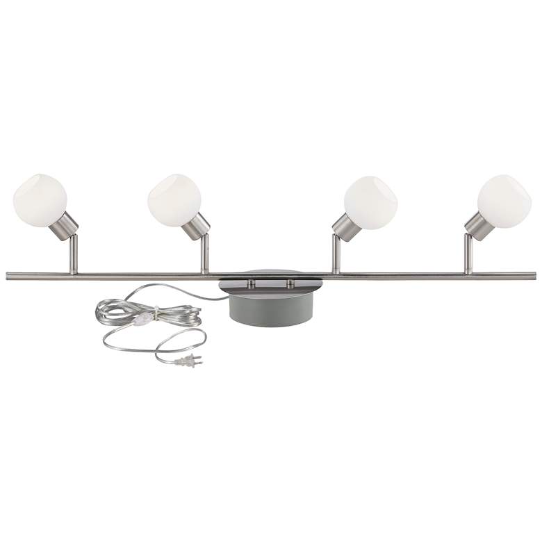 Image 7 Pro Track Globe Nickel 4-Light Plug-In Track Light Fixture with LED Bulbs more views
