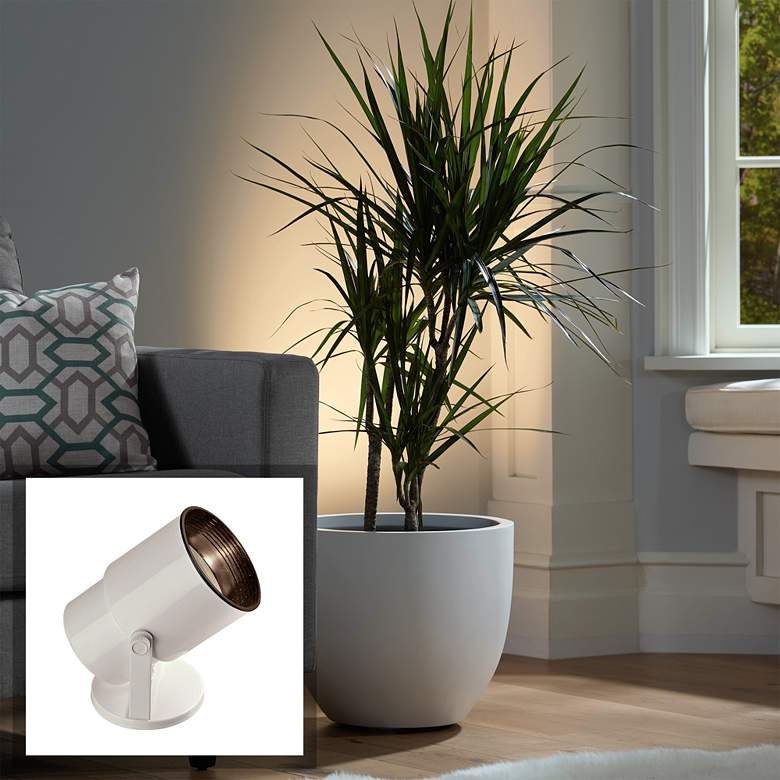 Image 1 Pro Track Gloss White 8"H BR20 LED Adjustable Accent Uplight