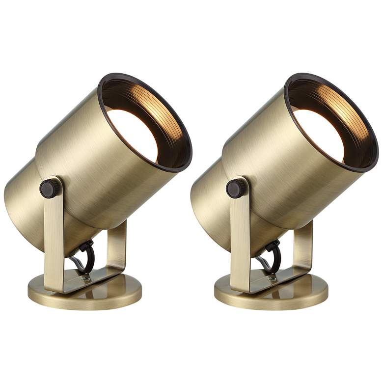 Image 1 Pro Track Gold Finish 8 inch High Adjustable Accent Uplight Set of 2