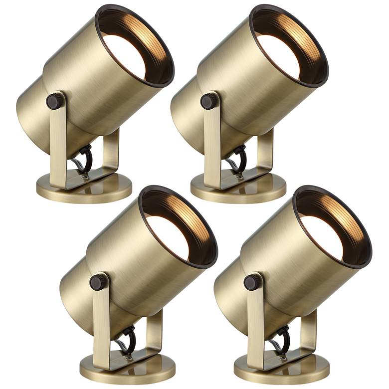 Image 1 Pro Track Gold Finish 8" High Adjustable Accent Uplight Set of 4