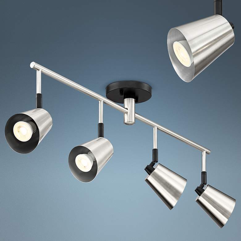 Image 1 Pro Track Haliwell 4-Light Brushed Nickel LED Track Fixture