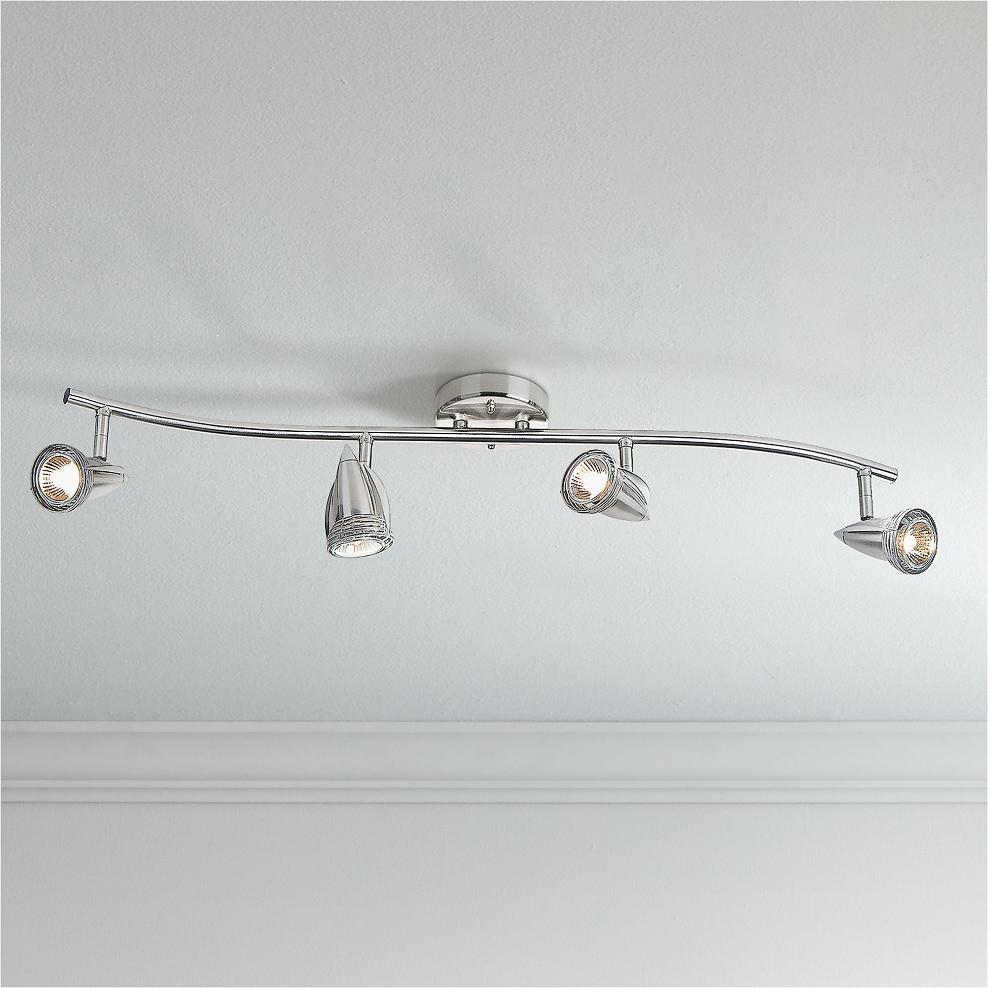 brushed silver track lighting