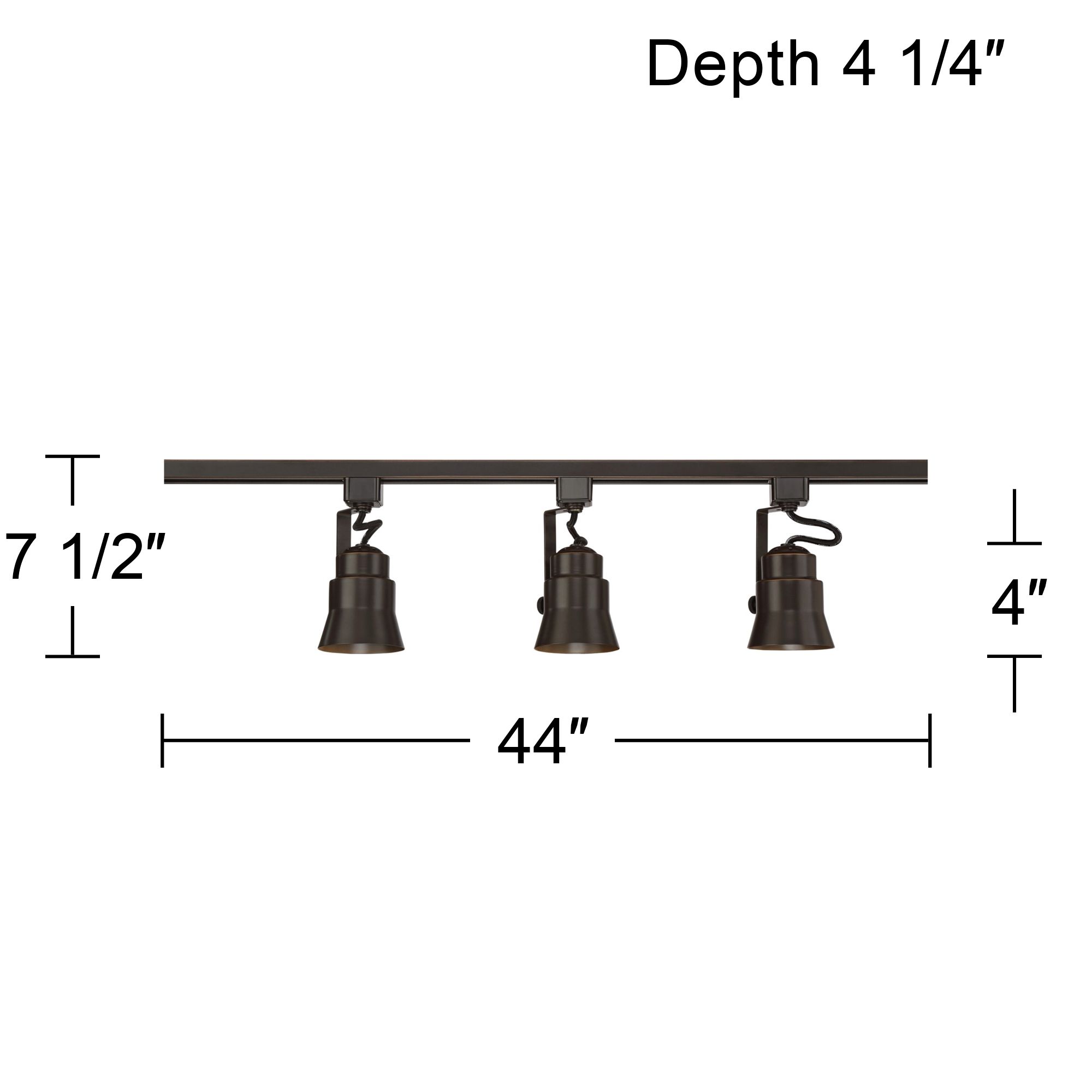 Pro Track Jenna 44" Linear 3-Light Bronze LED Track Ceiling Fixture