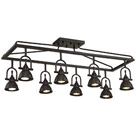Image1 of Pro Track Kane 8-Light Bronze Cage Track Fixture with LED Bulbs