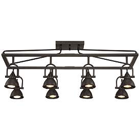Image4 of Pro Track Kane 8-Light Bronze Cage Track Fixture with LED Bulbs more views