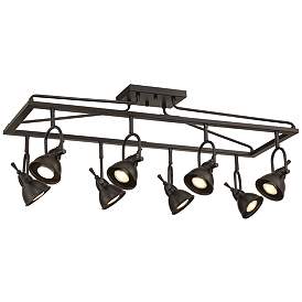 Image5 of Pro Track Kane 8-Light Bronze Cage Track Fixture with LED Bulbs more views
