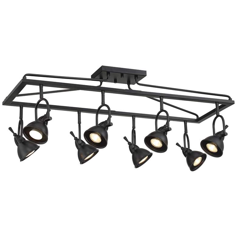 Image 5 Pro Track Kane 8-Light Bronze Cage Track Fixture with LED Bulbs more views