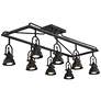 Pro Track Kane 8-Light Bronze Cage Track Fixture with LED Bulbs