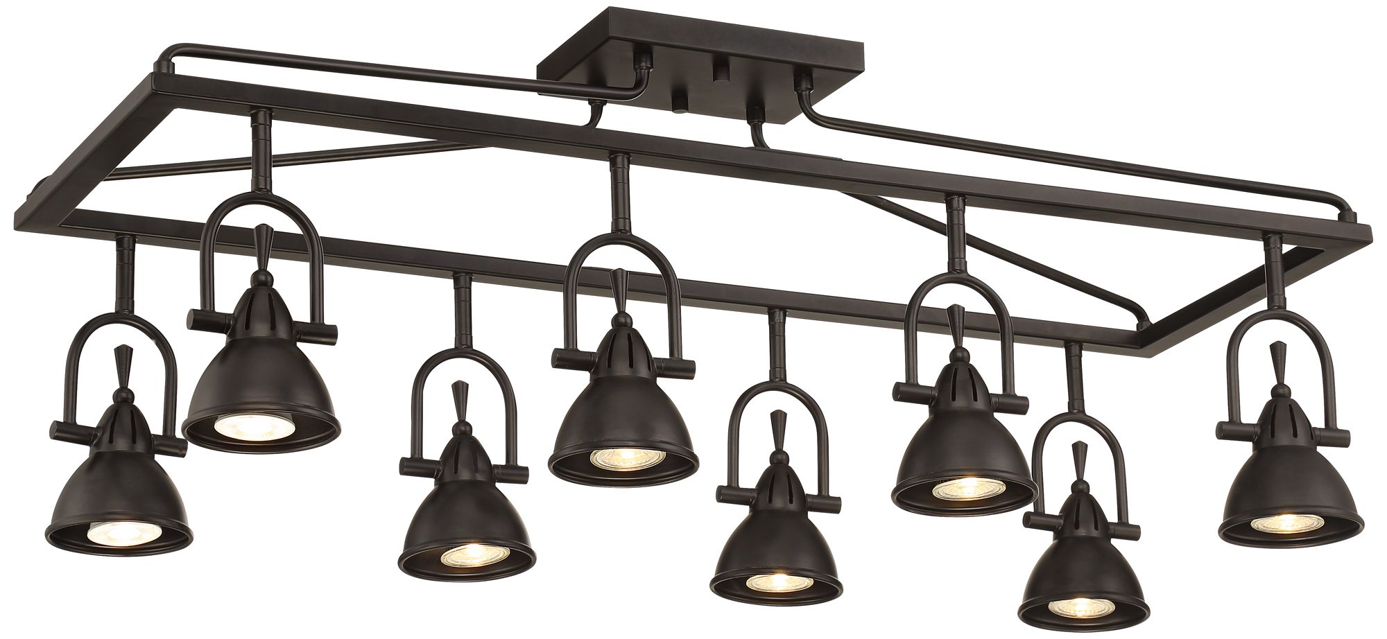 Pro Track Kane 8-Light Dark Bronze Cage Track Fixture with LED Bulbs