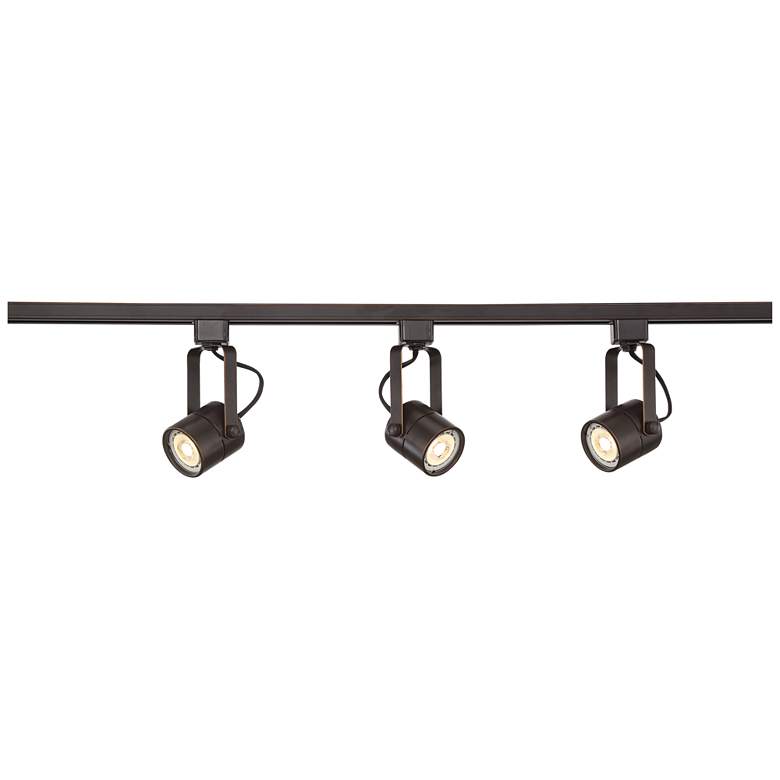 Image 2 Pro Track Layna Linear 3-Light Bronze LED Bullet ceiling or wall Track Kit