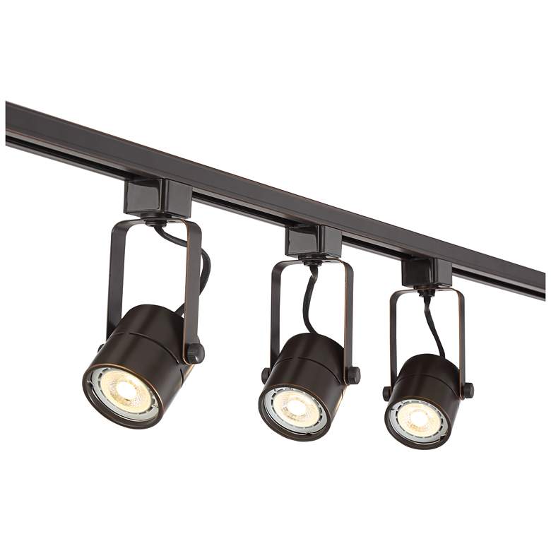 Image 6 Pro Track Layna Linear 3-Light Bronze LED Bullet ceiling or wall Track Kit more views