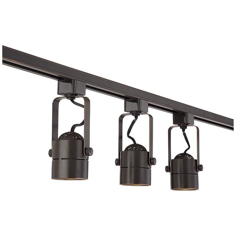 Image 7 Pro Track Layna Linear 3-Light Bronze LED Bullet ceiling or wall Track Kit more views
