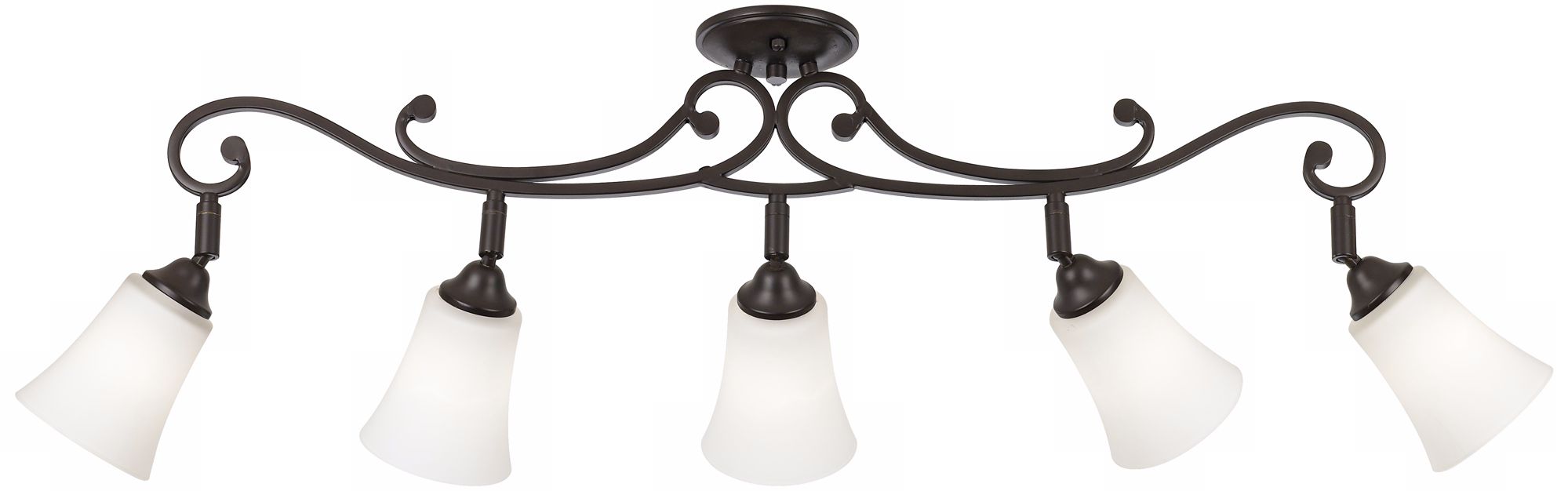 Image 4 Pro Track Leaf and Vine 36" Wide White Glass 5-Light Track Fixture more views