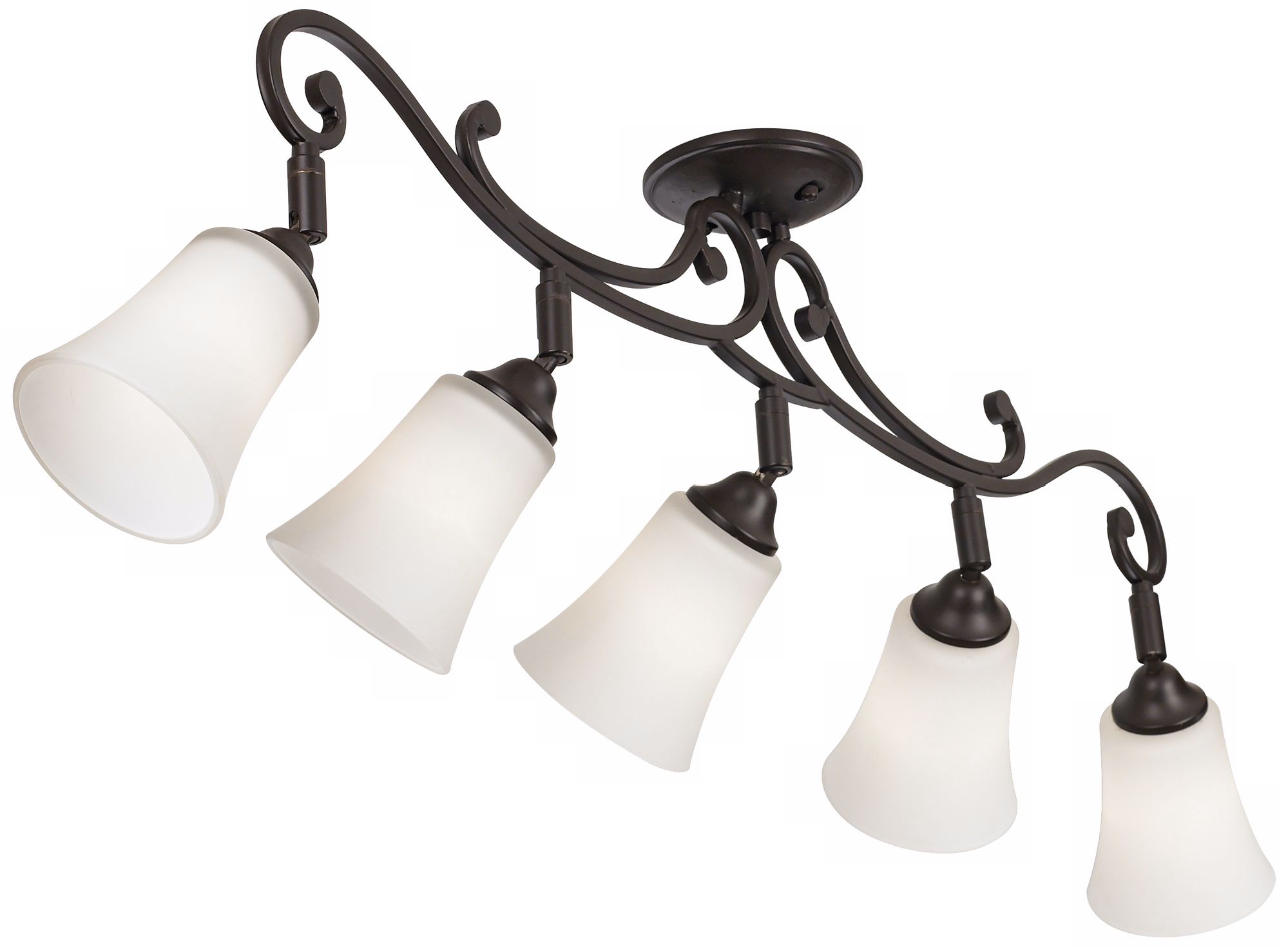 Image 5 Pro Track Leaf and Vine 36" Wide White Glass 5-Light Track Fixture more views