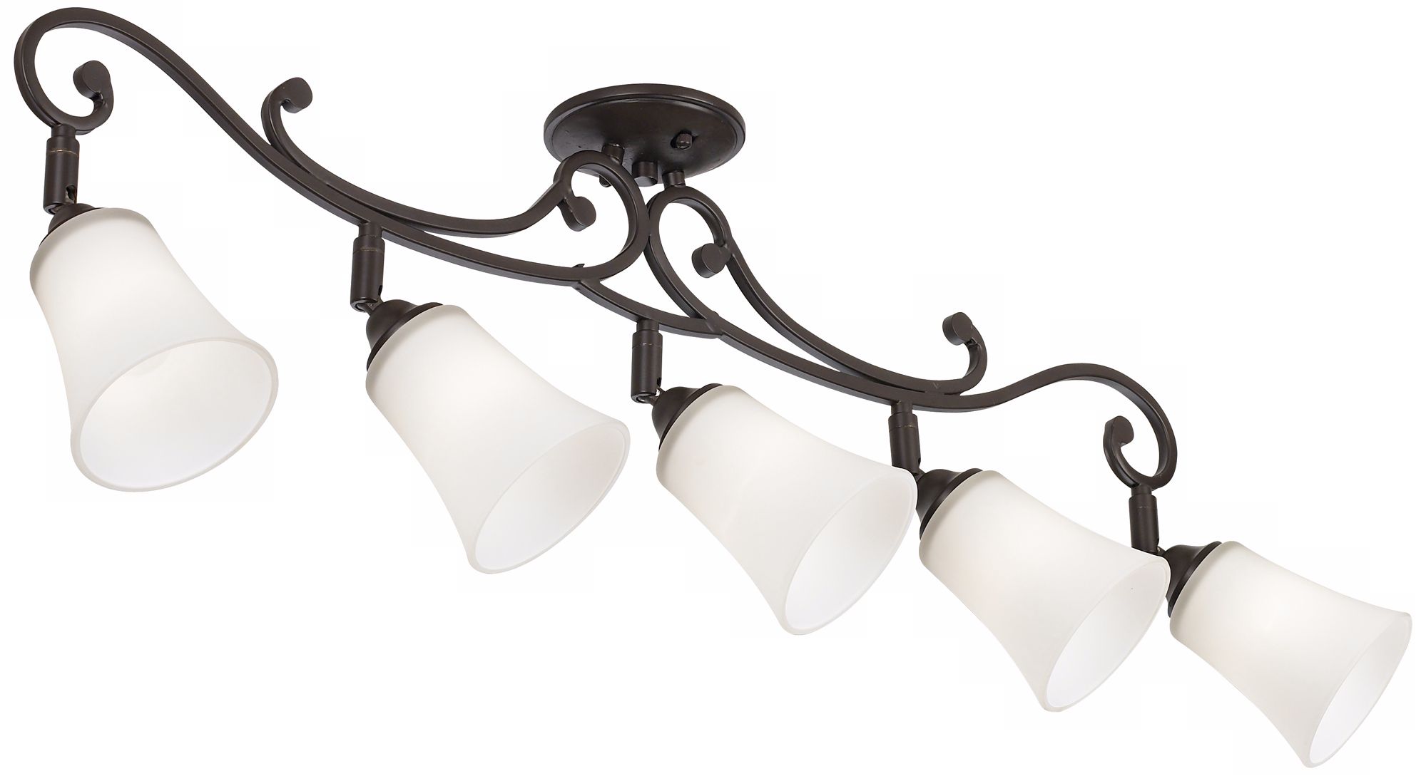 Image 6 Pro Track Leaf and Vine 36" Wide White Glass 5-Light Track Fixture more views