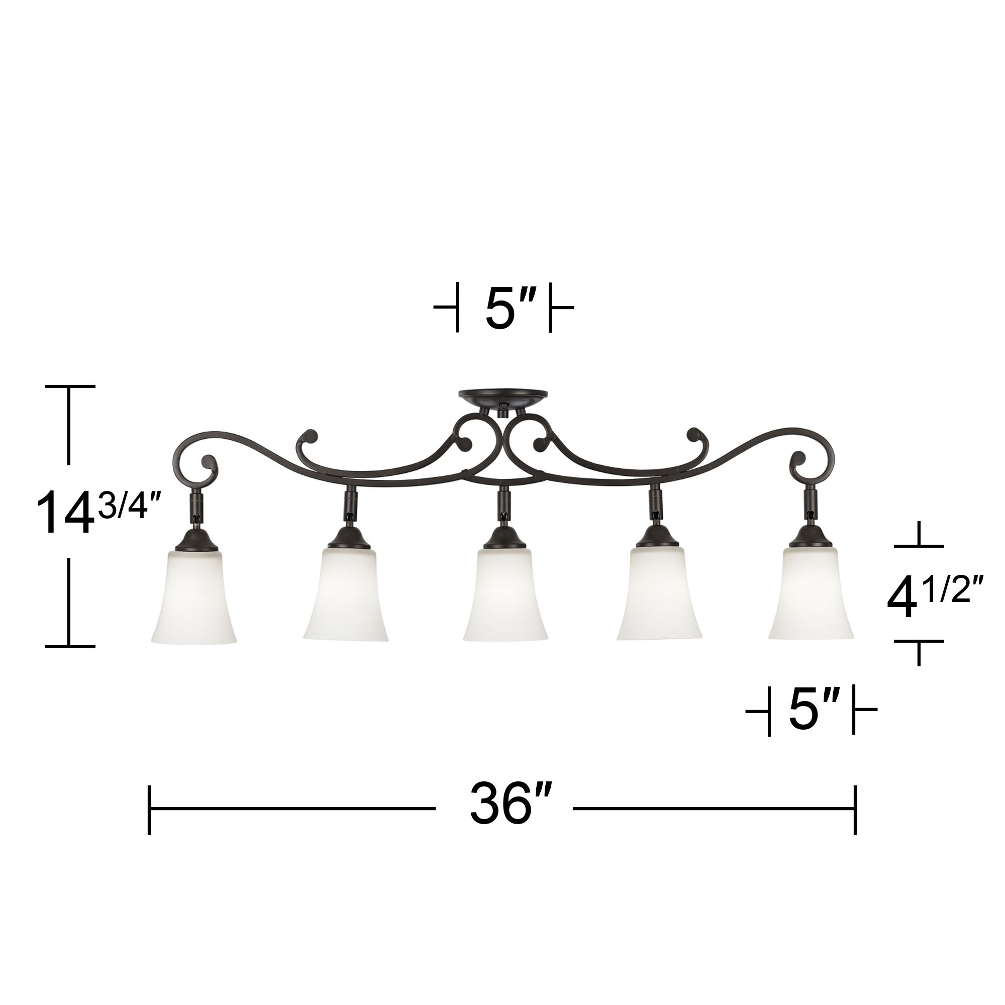Image 7 Pro Track Leaf and Vine 36" Wide White Glass 5-Light Track Fixture more views