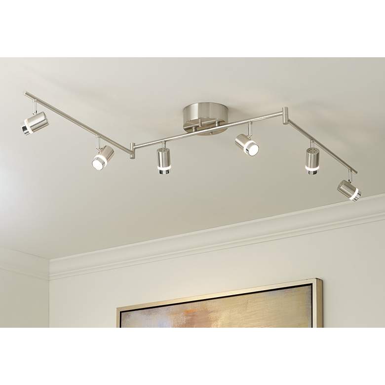 Image 1 Pro Track® Max 6-Light Satin Nickel LED Track Fixture