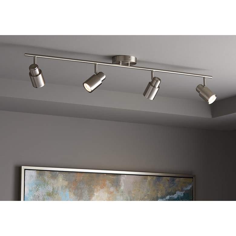 Image 1 Pro Track Melson 4-Light Brushed Nickel LED Track Fixture
