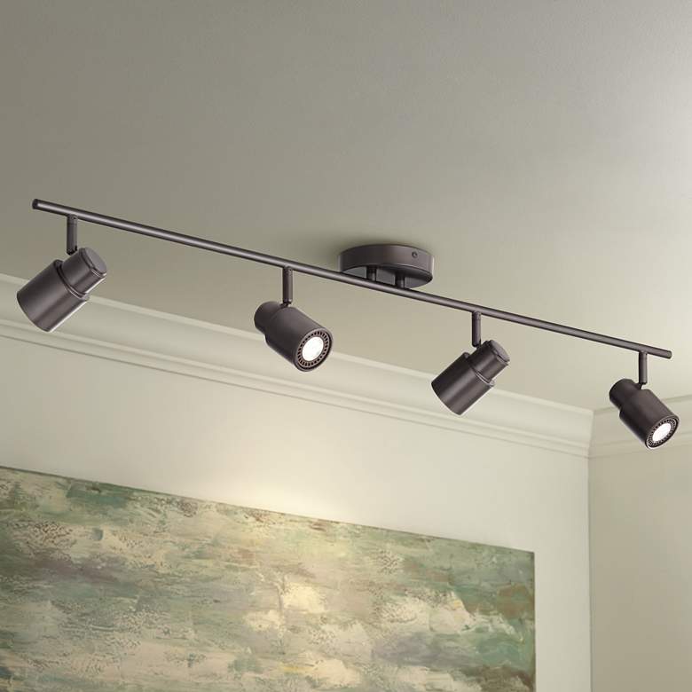 Image 1 Pro Track Melson 40" Wide 4-Light Bronze GU10 LED Track Fixture