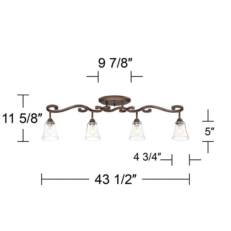 Image 7 Pro Track Myrna 43 1/2 inch 4-Light Bronze Scroll Track Ceiling Fixture more views