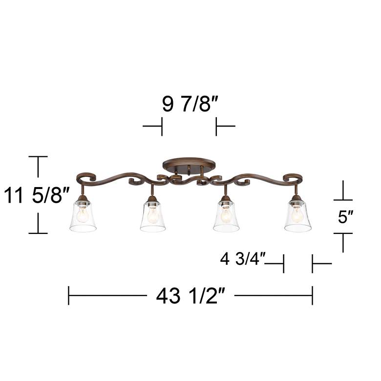 Image 7 Pro Track Myrna 43 1/2" 4-Light Bronze Scroll Track Ceiling Fixture more views