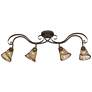 Pro Track Organic 41" Wide Amber Glass 4-Light Ceiling Track Fixture in scene