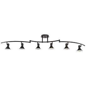 Image5 of Pro Track Rhodes 62" Wide 6-Light Bronze Hood LED Track Fixture more views