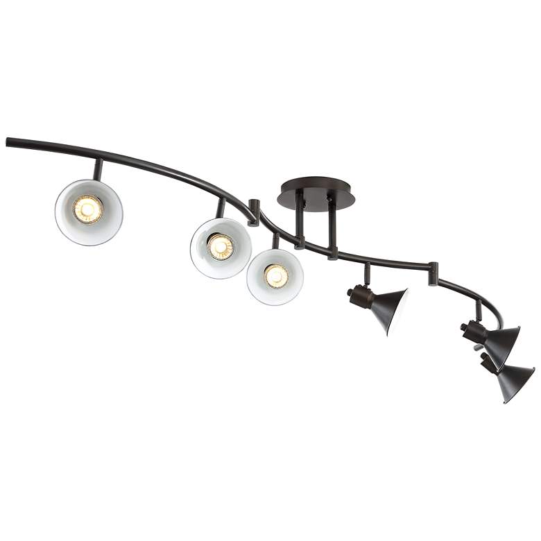 Image 7 Pro Track Rhodes 62 inch Wide 6-Light Bronze Hood LED Track Fixture more views
