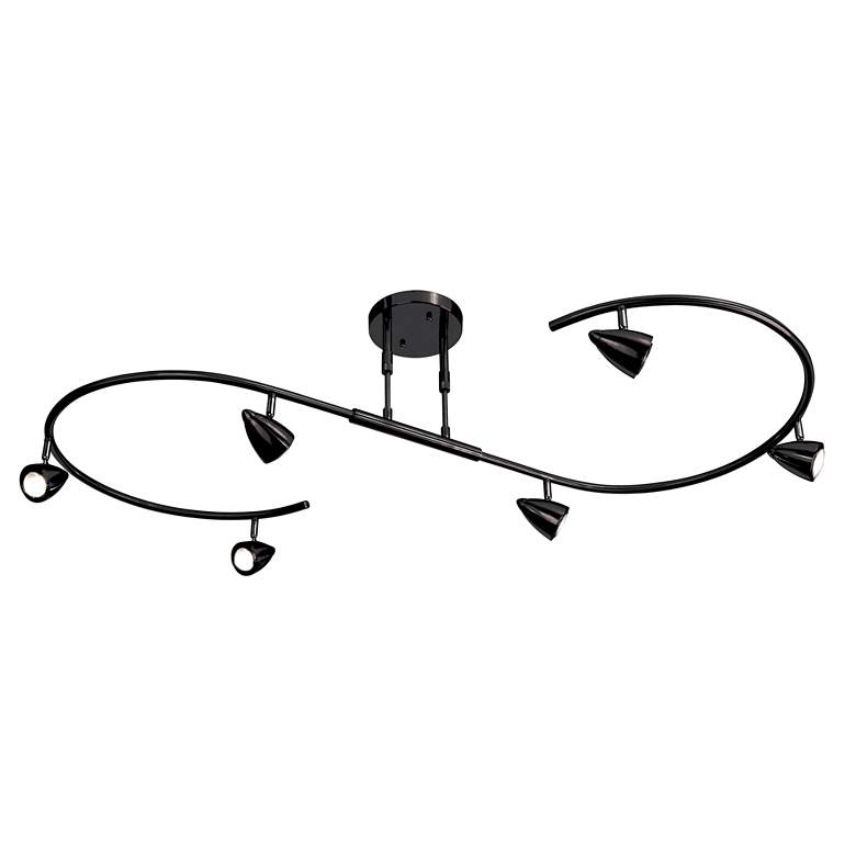 Image 4 Pro Track Salazar 54" Wide Black 6-Light LED S-Wave Track Light more views