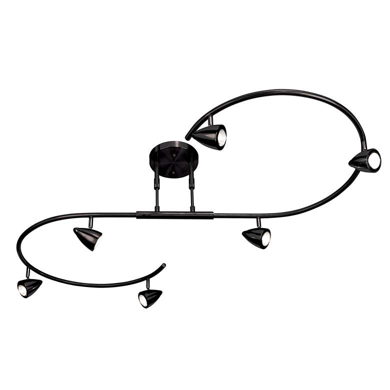 Image 5 Pro Track Salazar 54" Wide Black 6-Light LED S-Wave Track Light more views