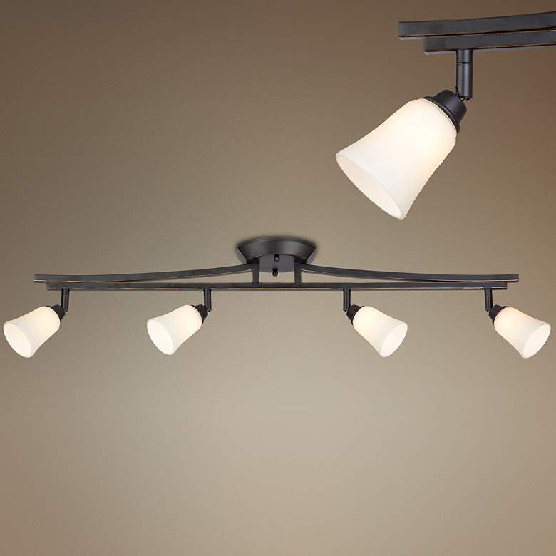 Image 1 Pro Track® Square Rod 4-Light Rail Ceiling Light