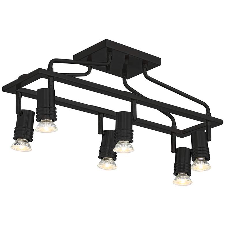 Image 1 Pro Track Sven 6-Light Black Finish Cage Track Fixture