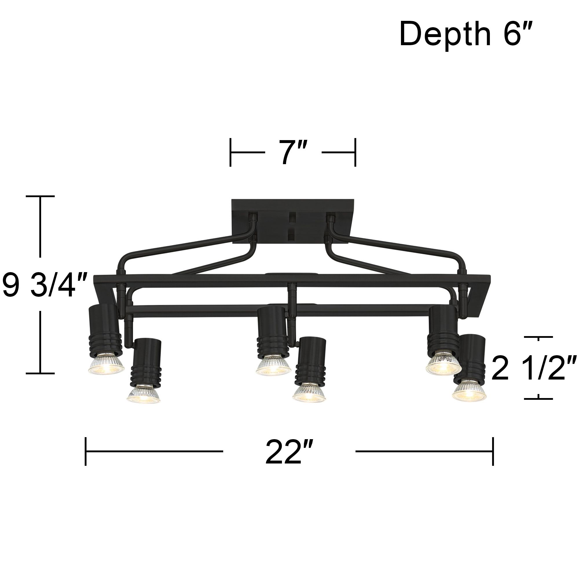Image 7 Pro Track Sven 6-Light Black Finish Cage Track Fixture more views