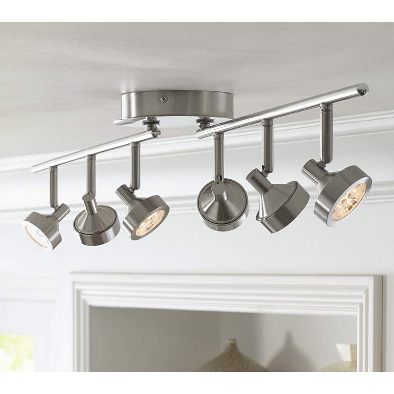 Image 1 Pro Track® Tilden 6-Light Brushed Nickel LED Track Light Kit
